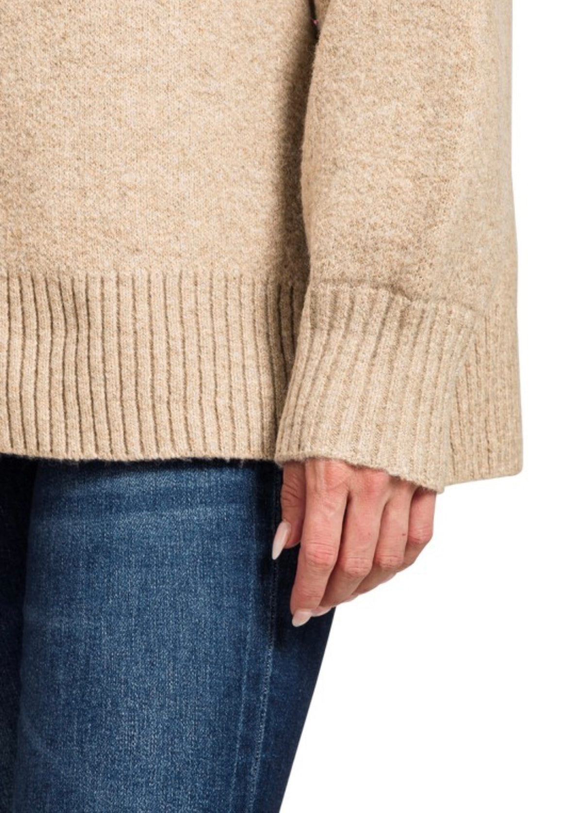 Heather Mocha Mock Neck Sweater
