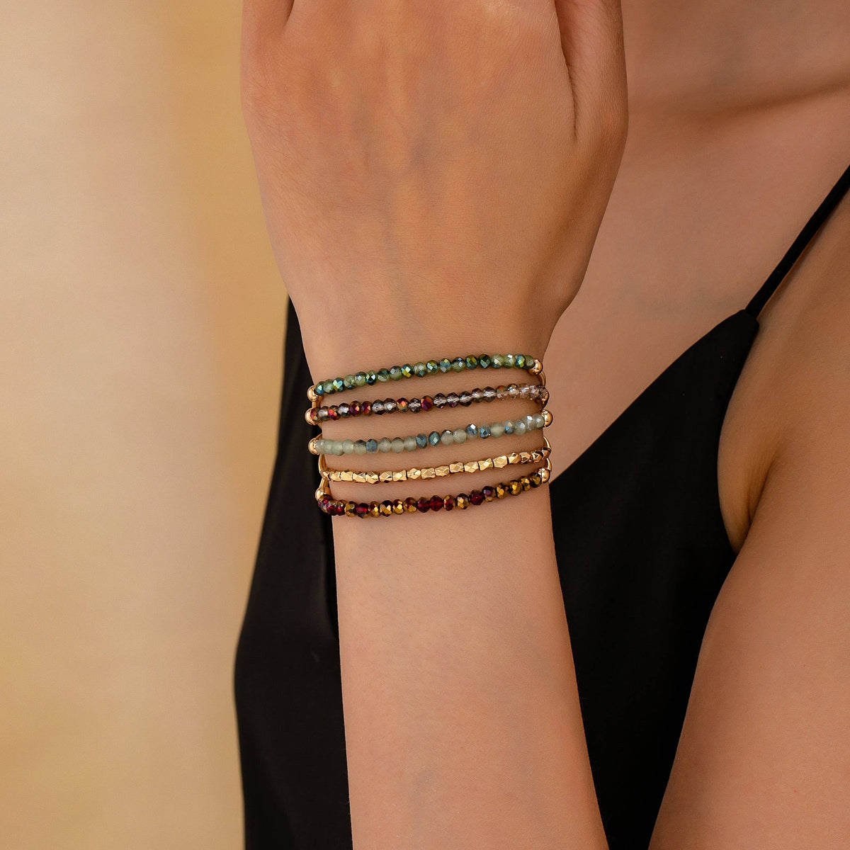Boho Brass Guitar String Bracelet Set