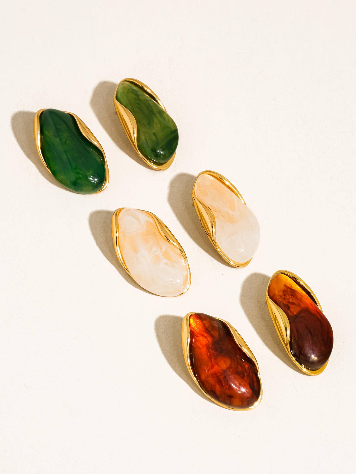 Gold Resin Drop Earrings