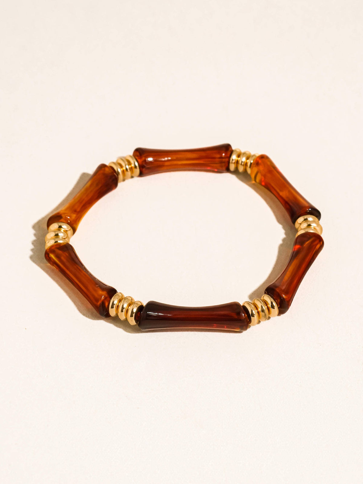Brown Bamboo Resin Bangle Set