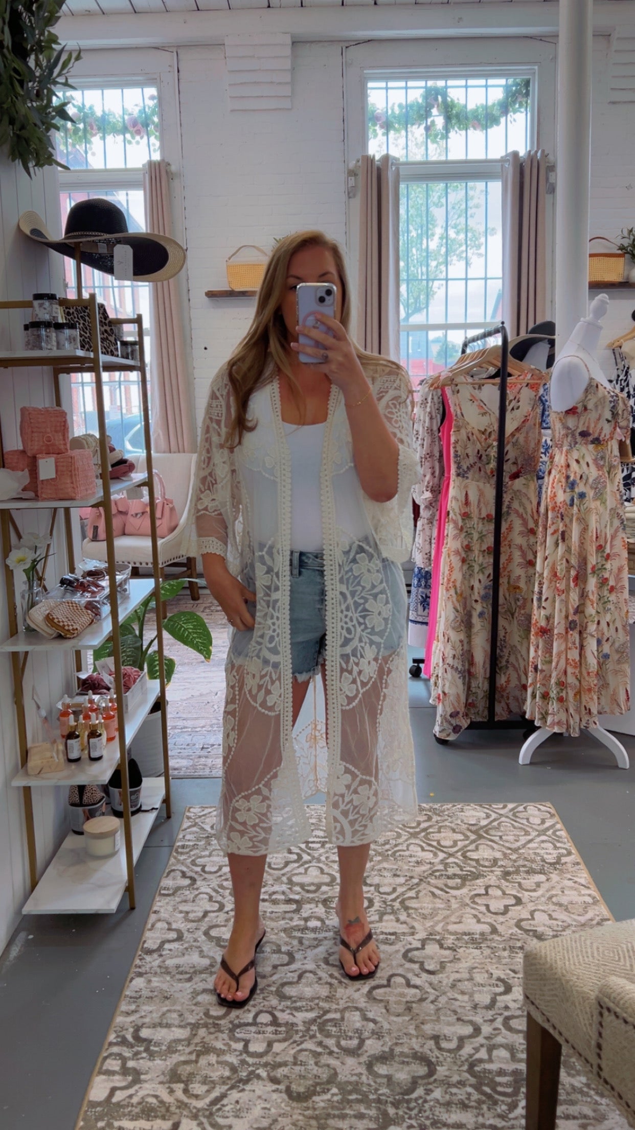 Lace Floral Duster