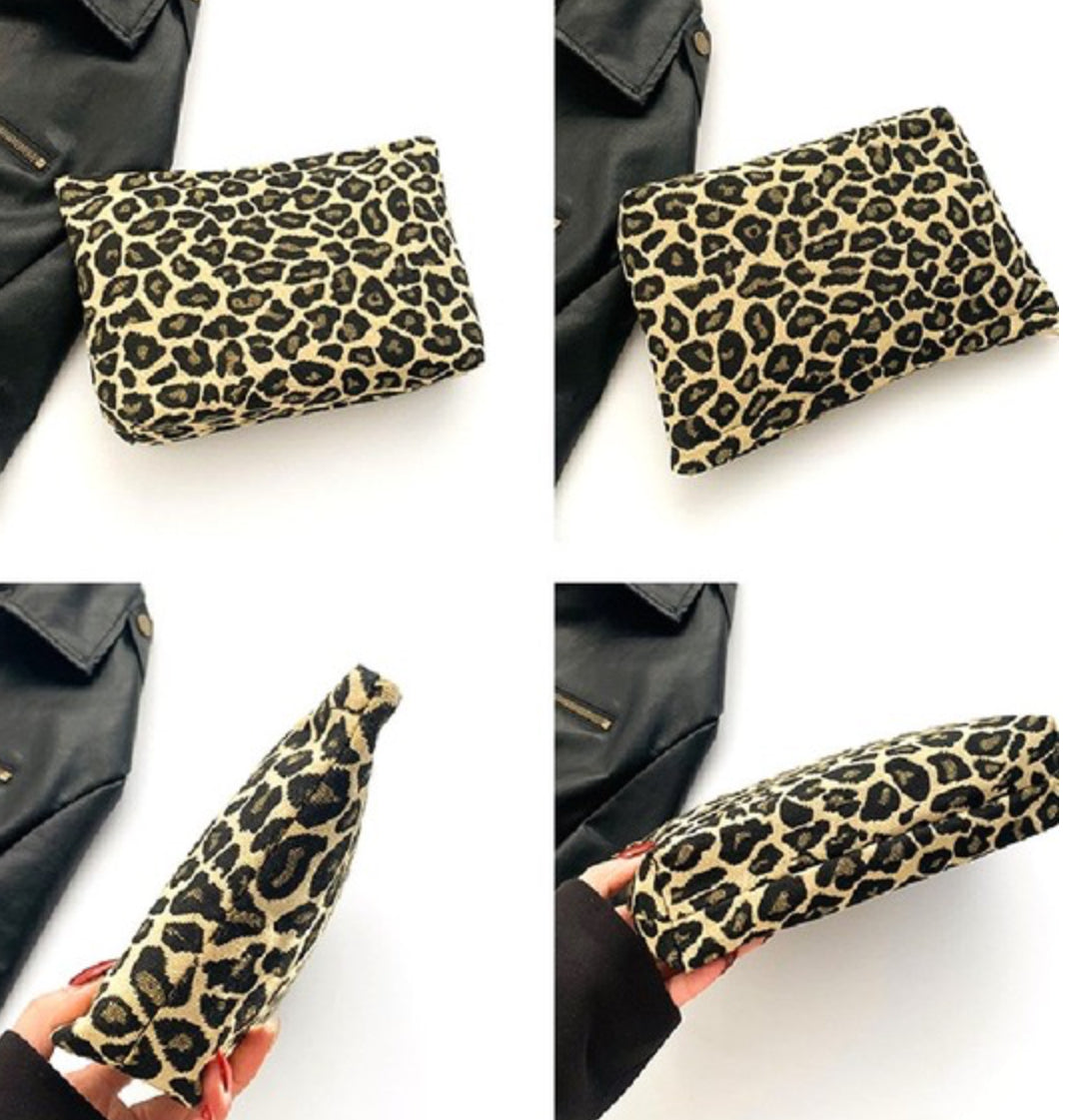 Leopard Canvas Cosmetic Bag