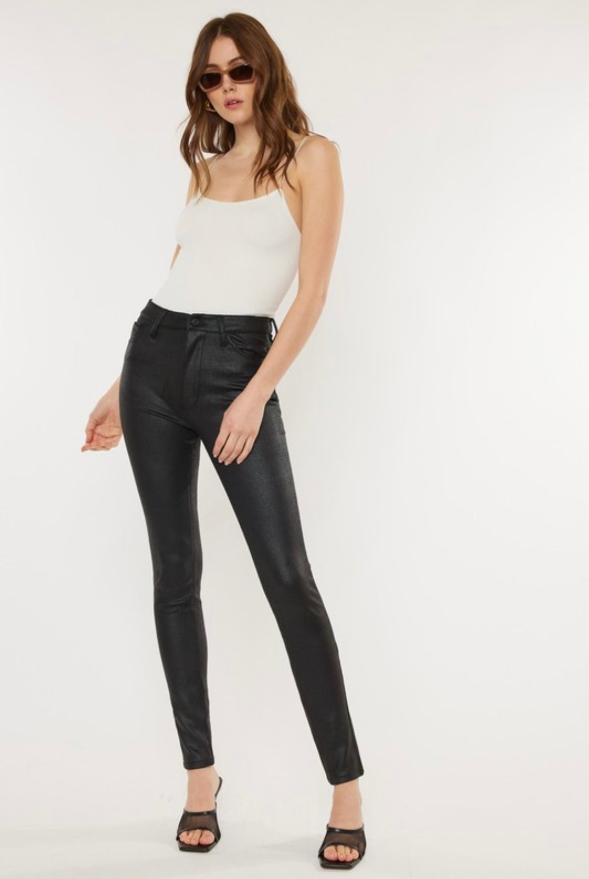 Black High Rise Super Skinny Pants