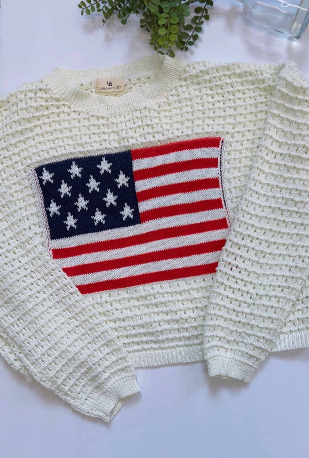 Crochet Old American Flag Sweater