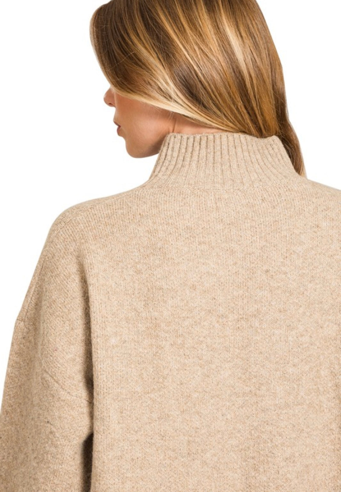Heather Mocha Mock Neck Sweater