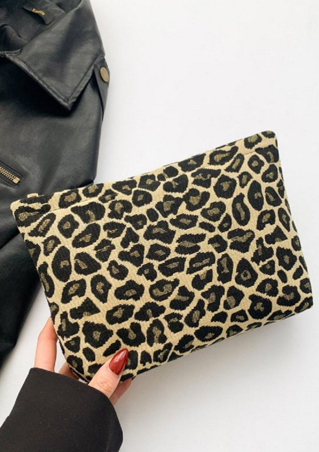 Leopard Canvas Cosmetic Bag