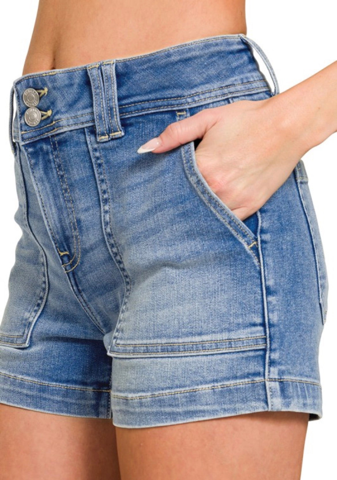 Denim Utility Pocket Shorts
