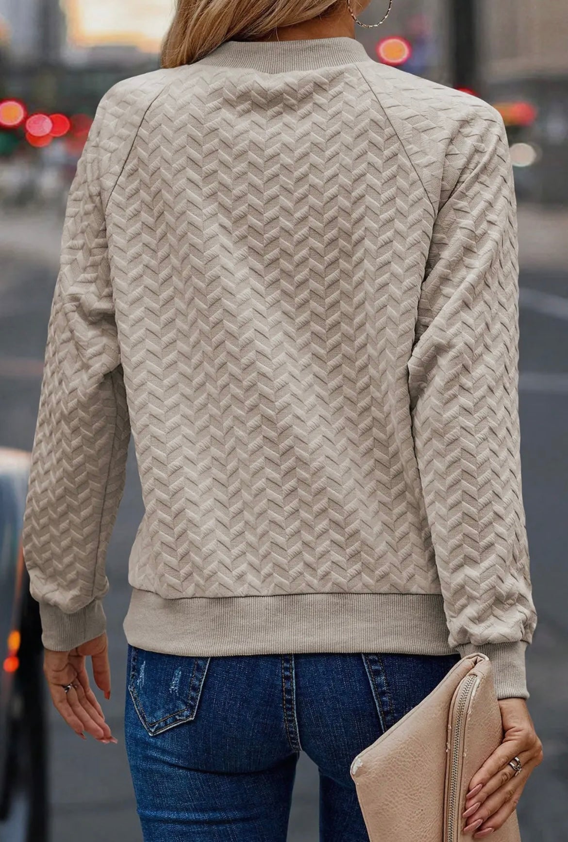 Textured Raglan Sweater