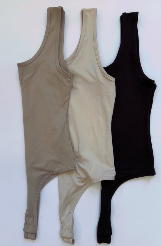 Split Neck Bodysuit Tank