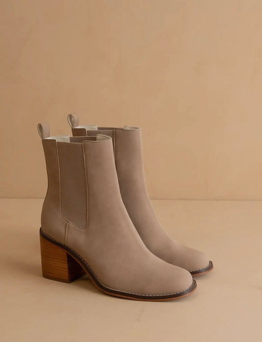 Cedar Wood Block Heel Bootie