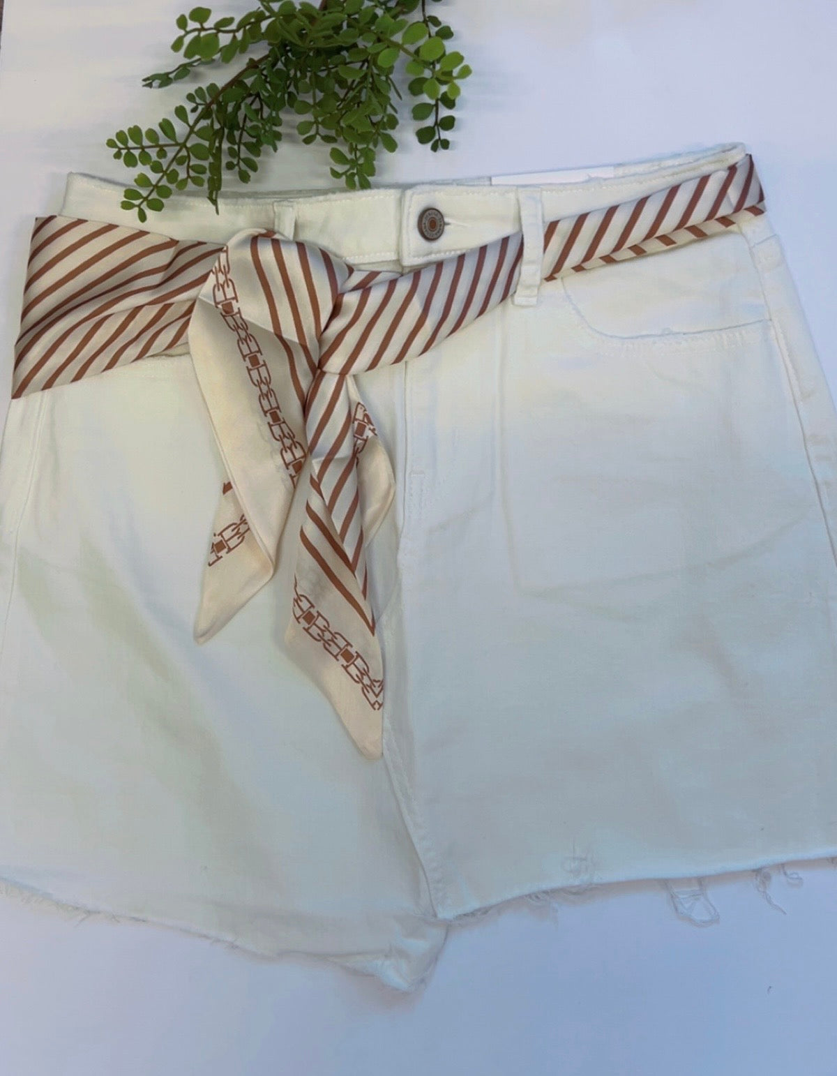 Caramel Satin Skinny Scarf