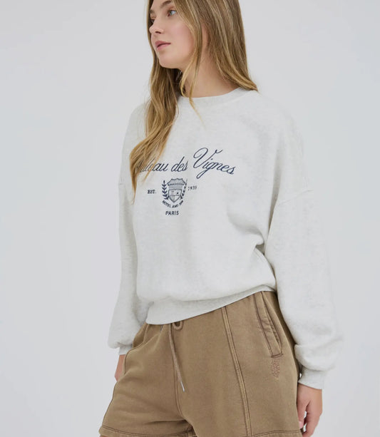 Paris Embroidered Crewneck Sweater