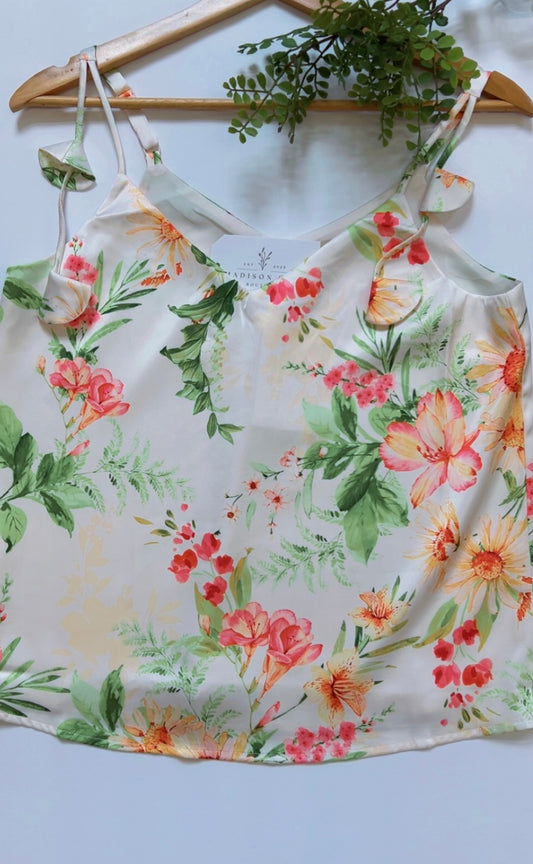 Floral Strap Satin Cami
