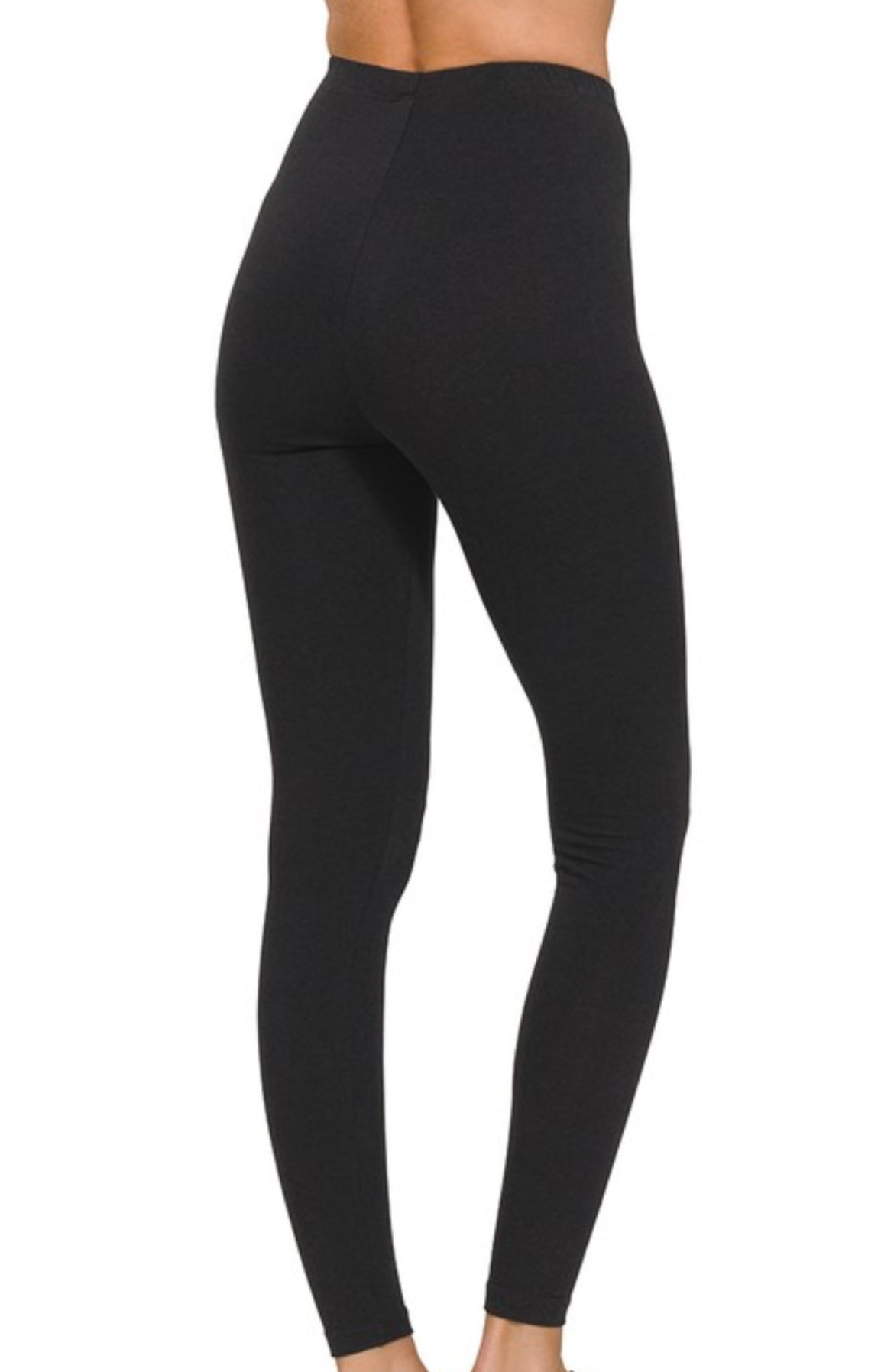 Cotton Full Length Black Leggings