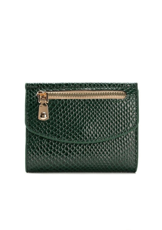 Dark Green Crocodile Trifold Wallet