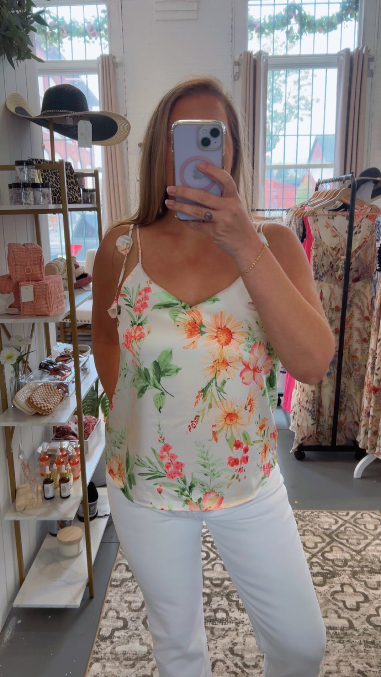 Floral Strap Satin Cami