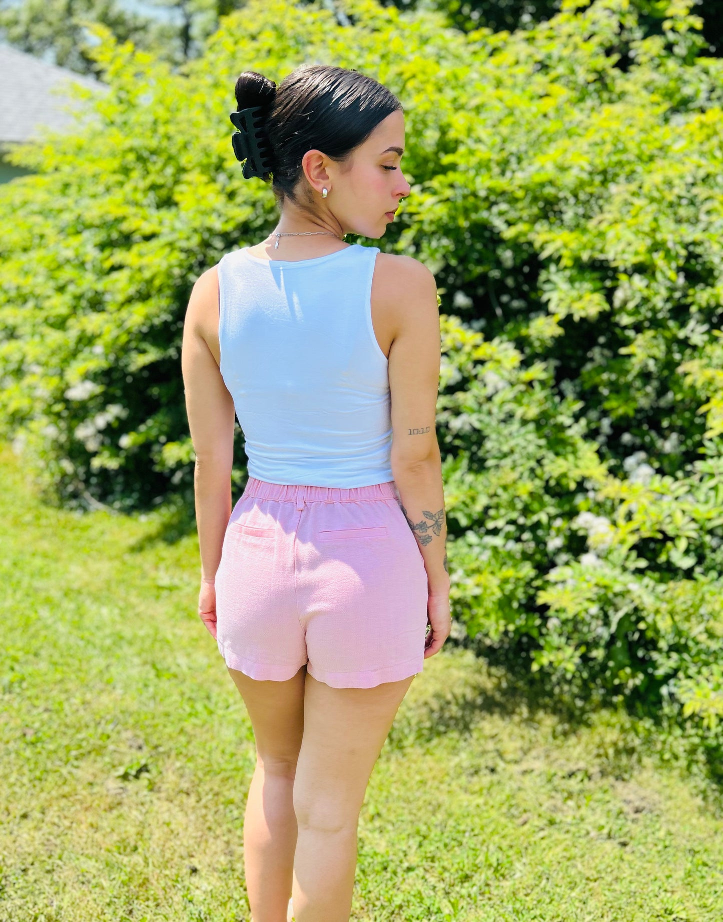 White Double Layer Round Neck Tank