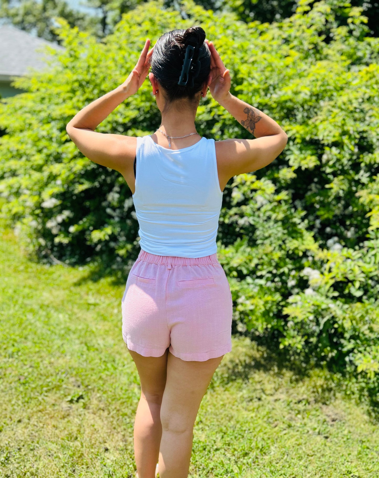 White Double Layer Round Neck Tank