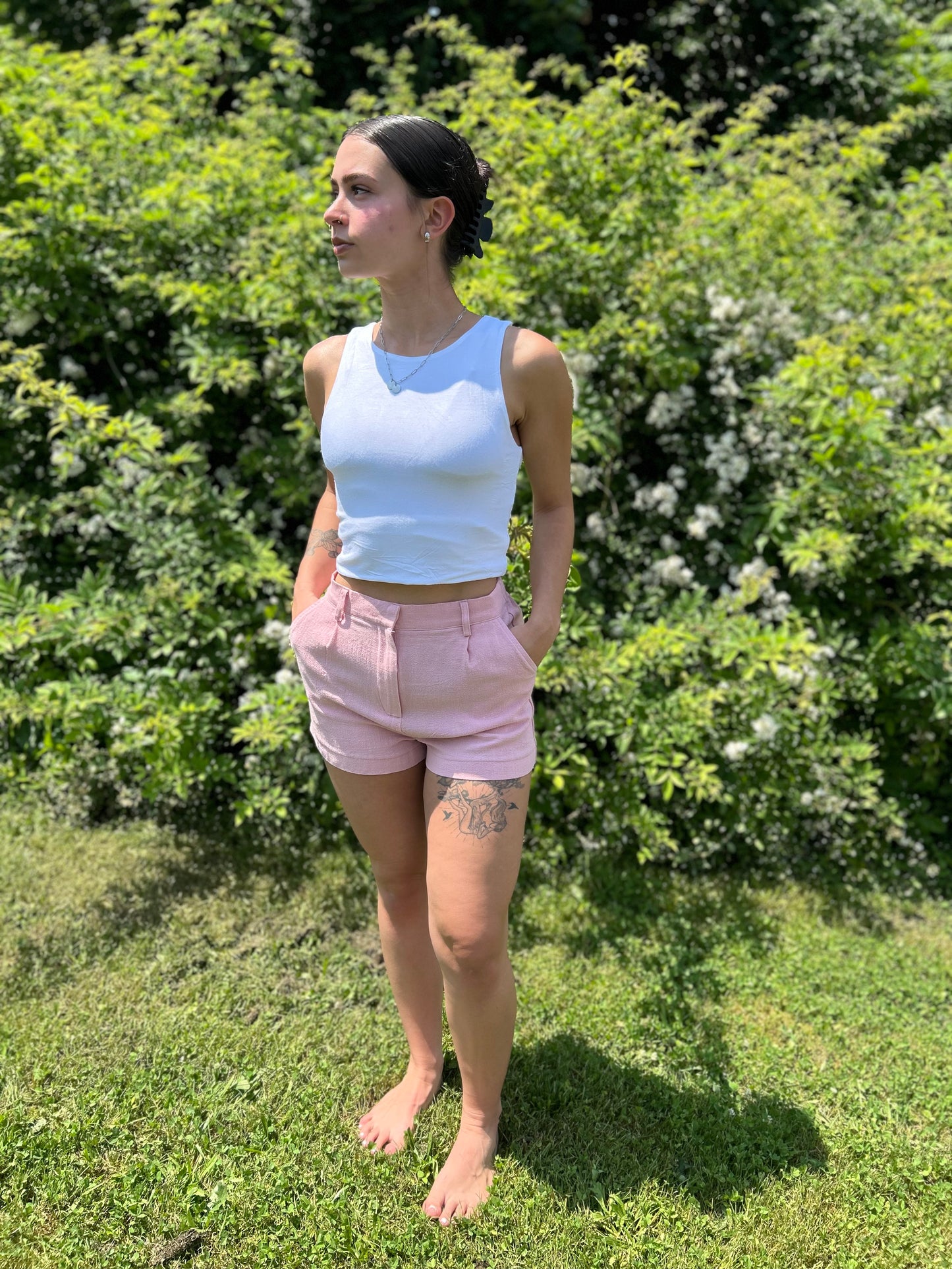 White Double Layer Round Neck Tank