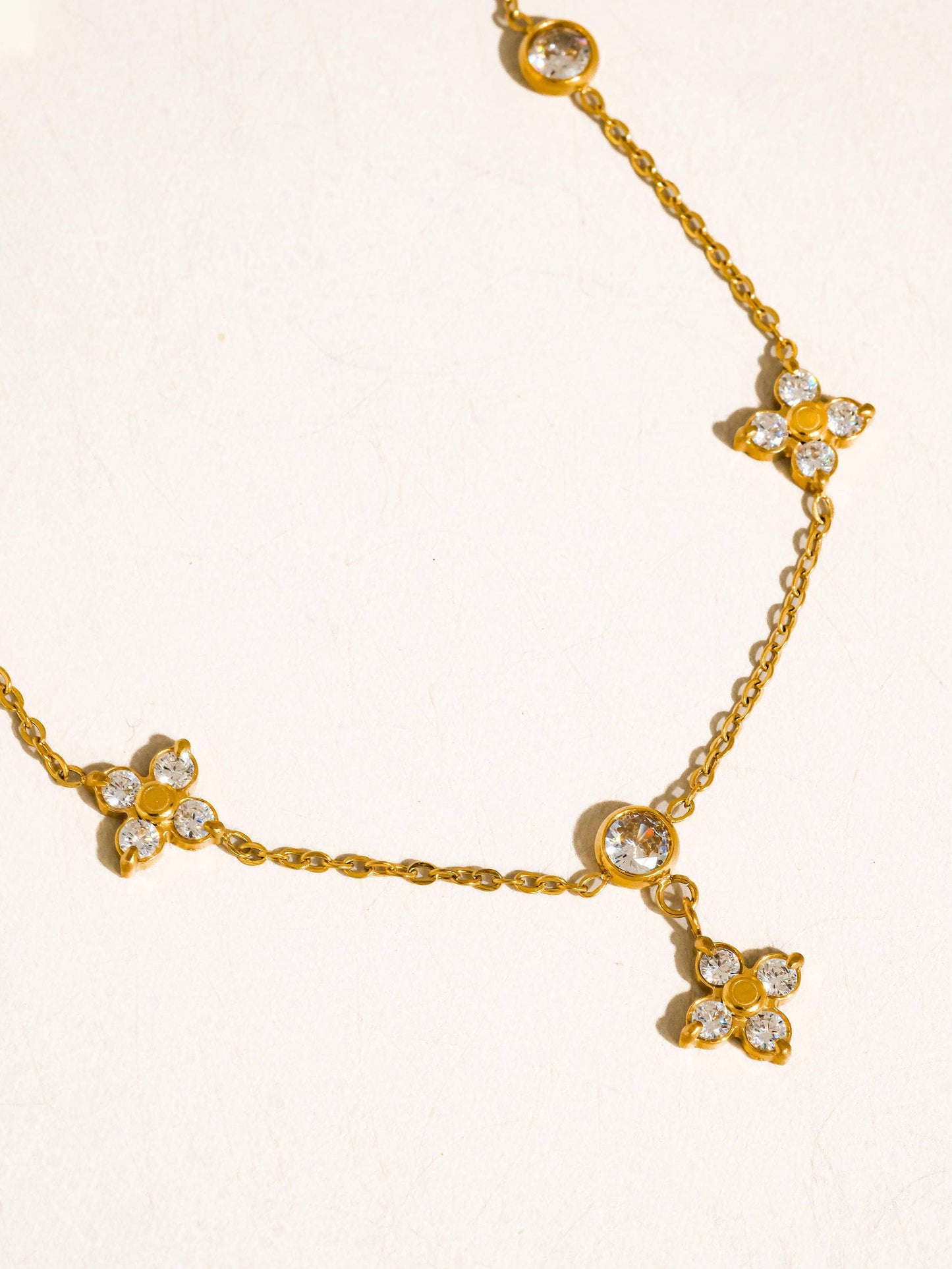 Gold Floral Chain Necklace