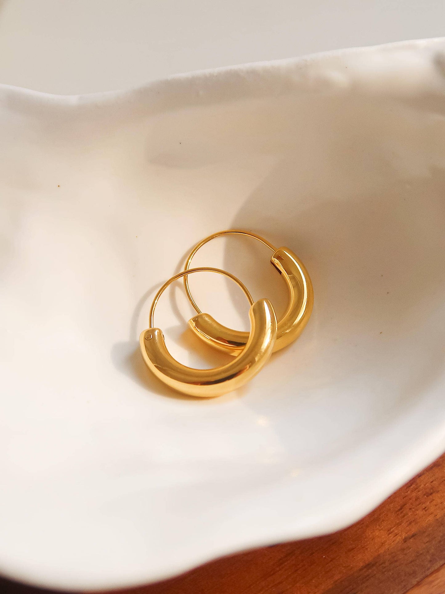 Gold Horseshoe Hoops