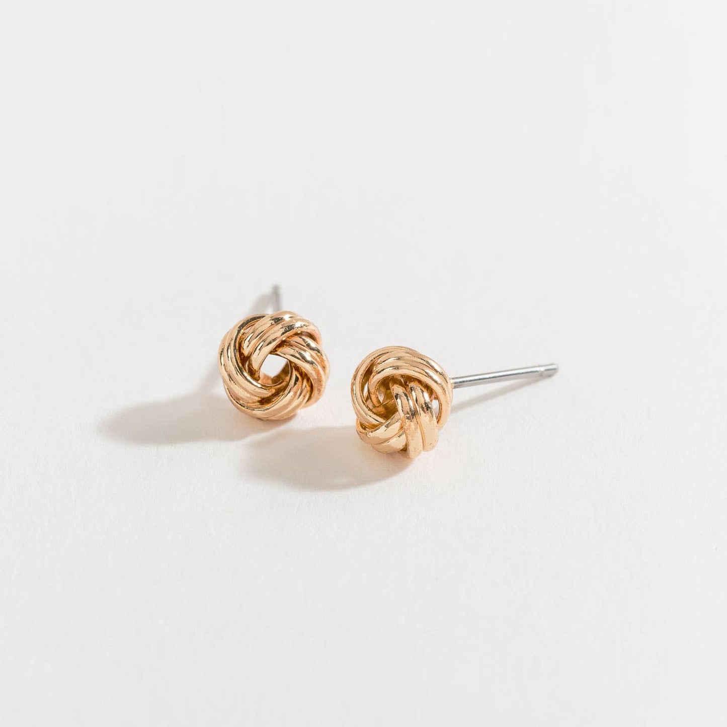 Gold Love Knot Stud Earrings