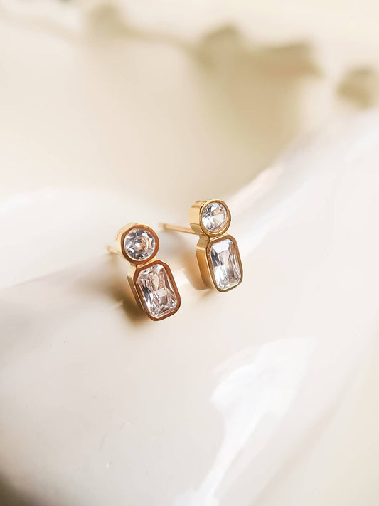 Gold Mini CZ Studs