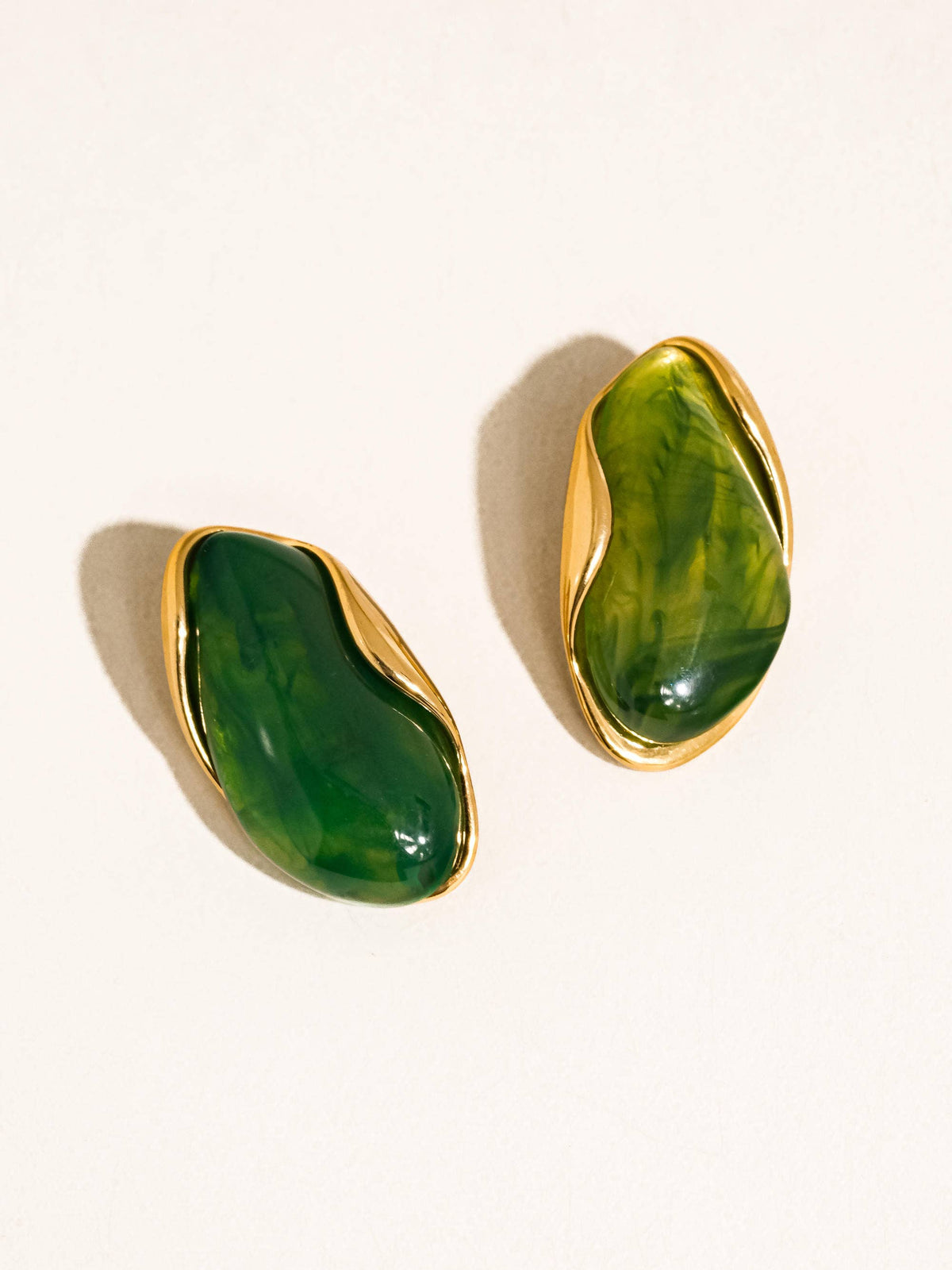 Gold Resin Drop Earrings