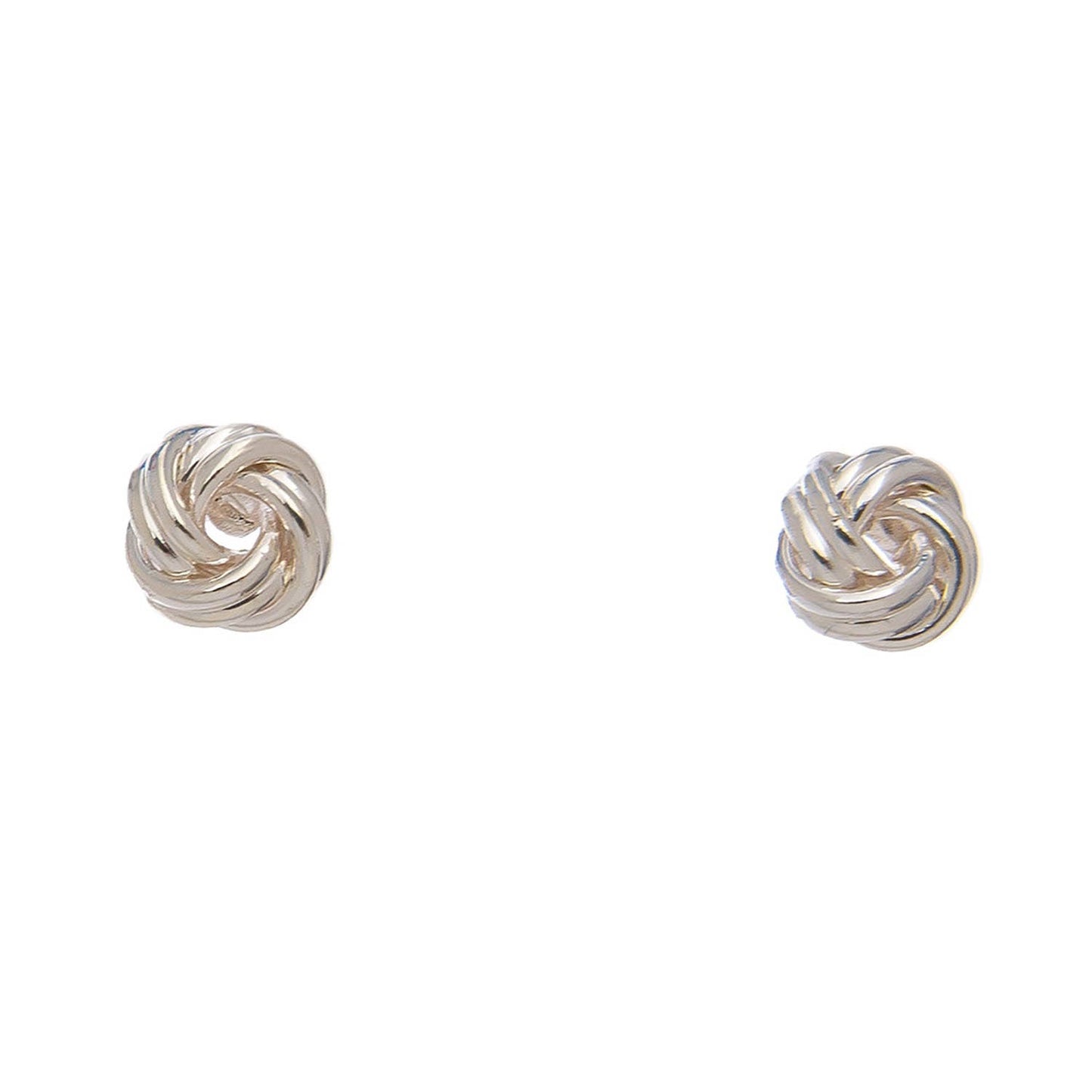 Silver Love Knot Stud Earrings
