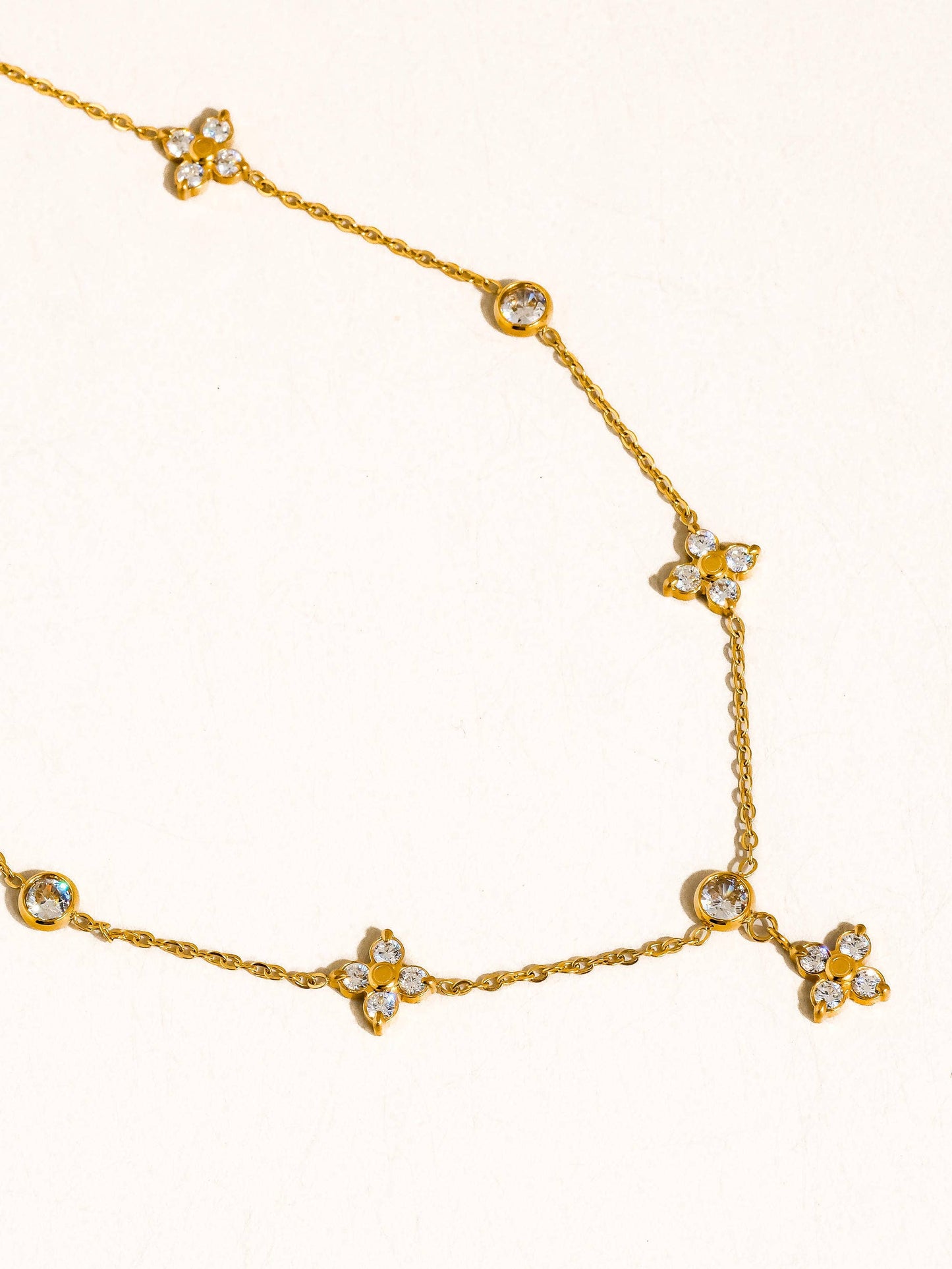 Gold Floral Chain Necklace