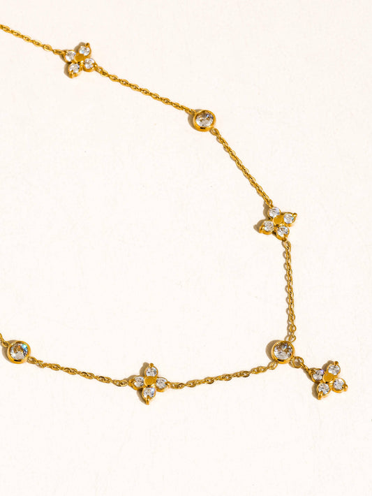 Gold Floral Chain Necklace