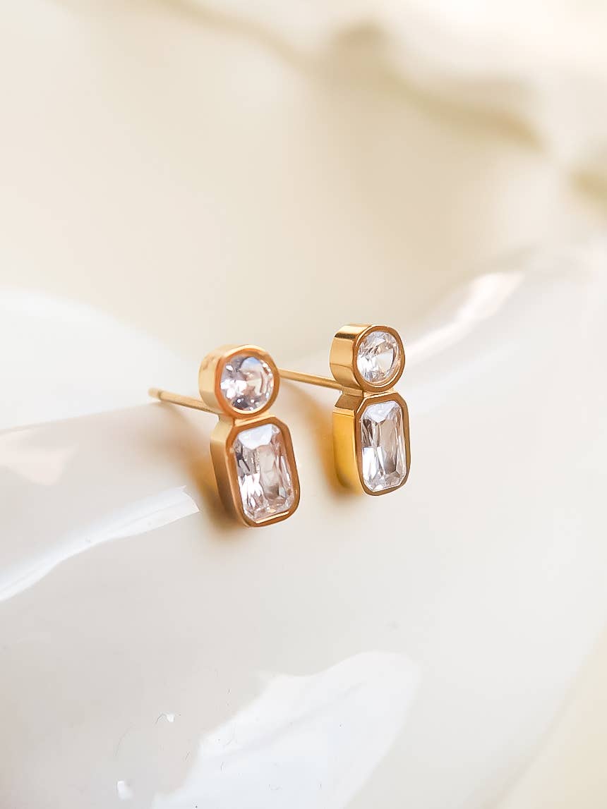 Gold Mini CZ Studs