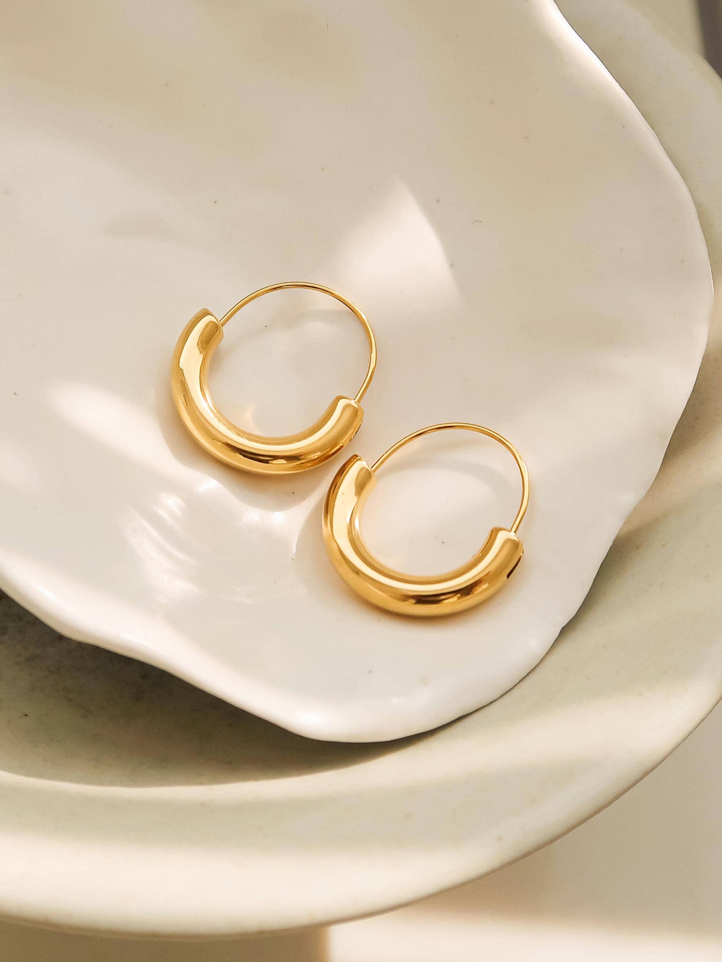 Gold Horseshoe Hoops