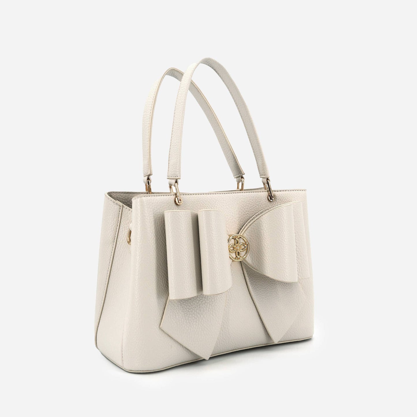 Cream Bow Crossbody Handbag