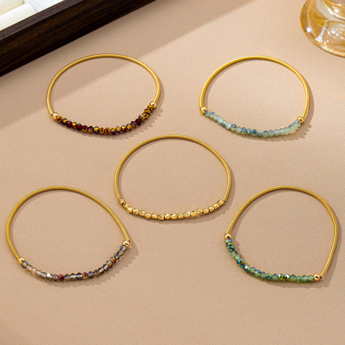 Boho Brass Guitar String Bracelet Set